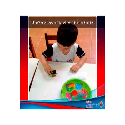 Pintura com Bucha de Cozinha Col�gio Passionista Jo�o XXIII