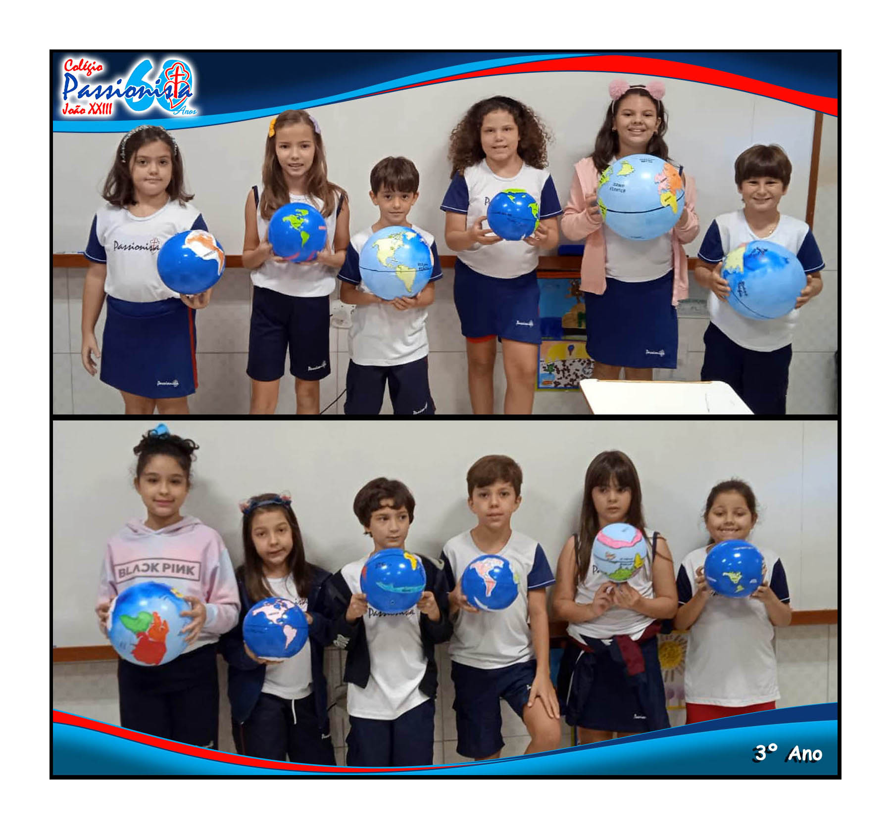 Confec��o da representa��o do Globo terrestre Col�gio Passionista Jo�o XXIII