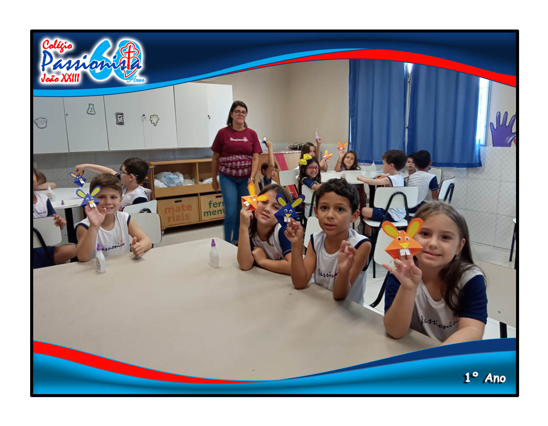 Marca p�gina de origami Col�gio Passionista Jo�o XXIII